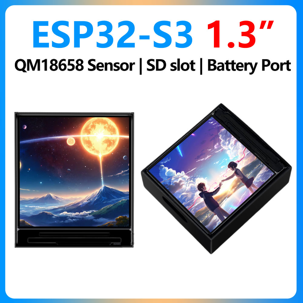 Lolin S3 - Waveshare ESP32-S3 1.3インチLCDミニTV開発ボード 240x240 IPS ST7789