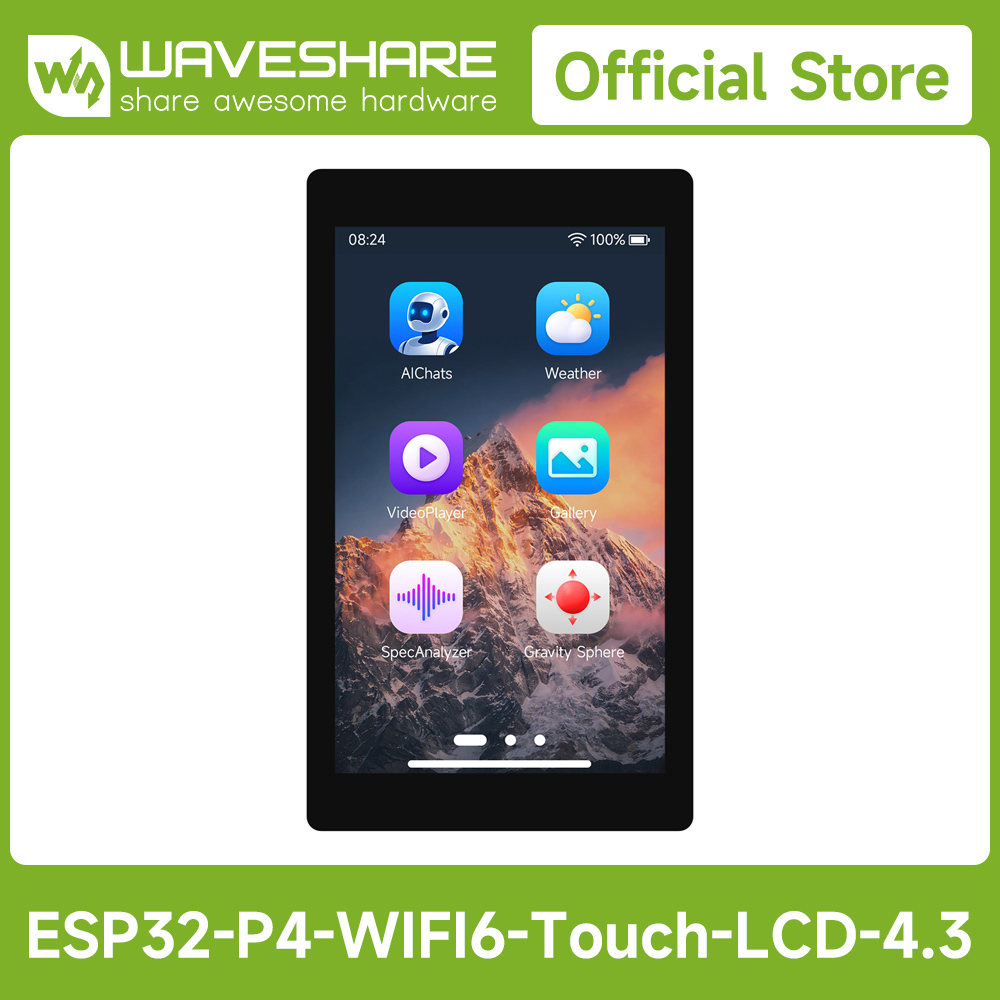 Waveshare Esp32 - Waveshare ESP32-P4-WIFI6 4.3インチ開発ボード、480 × 800解像度、5点タッチ、オンボードオーディオコーデックチップ Wi-Fi