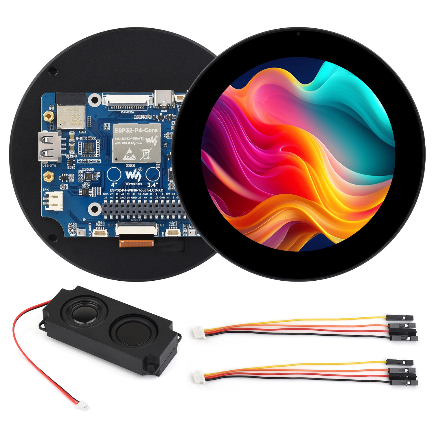 Doit Esp32 - ESP32-P4 3.4/4 インチラウンドタッチディスプレイ開発ボード、800×800/720×720 解像度、光学ボンディング強化ガラス