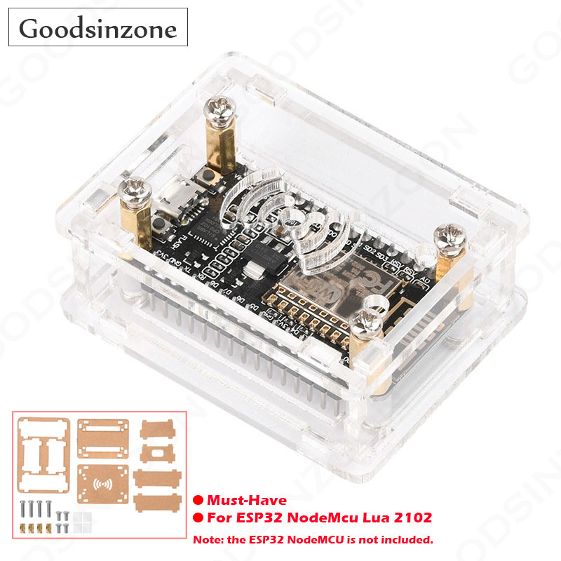 Nodemcuv2 - ESP32 NodeMcu Lua CP2102、ESP32 CP2102用アクリルケースキット、スタンドオフネジセット付き透明保護シェルカバーボックス