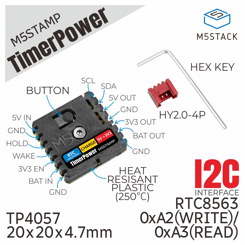 M5スタック公式m5スタンプタイマーパワー (bm8563) - M5Stack のレビューと価格