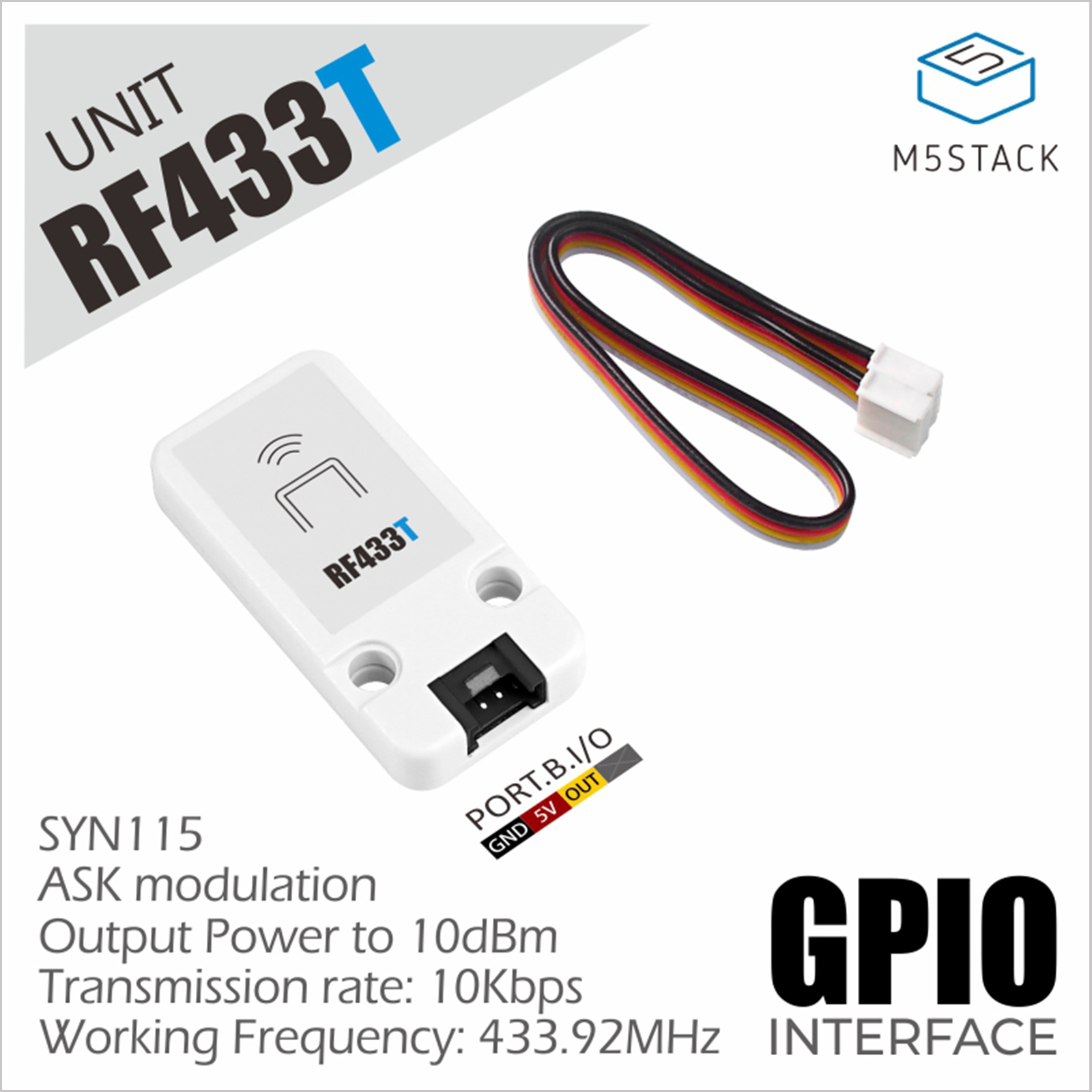 M5Stack 公式 RF UNIT 433MHz 送信機  - M5Stack のレビューと価格